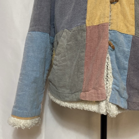Thick Patchwork Boho Coat S/M - Picture 6 of 15